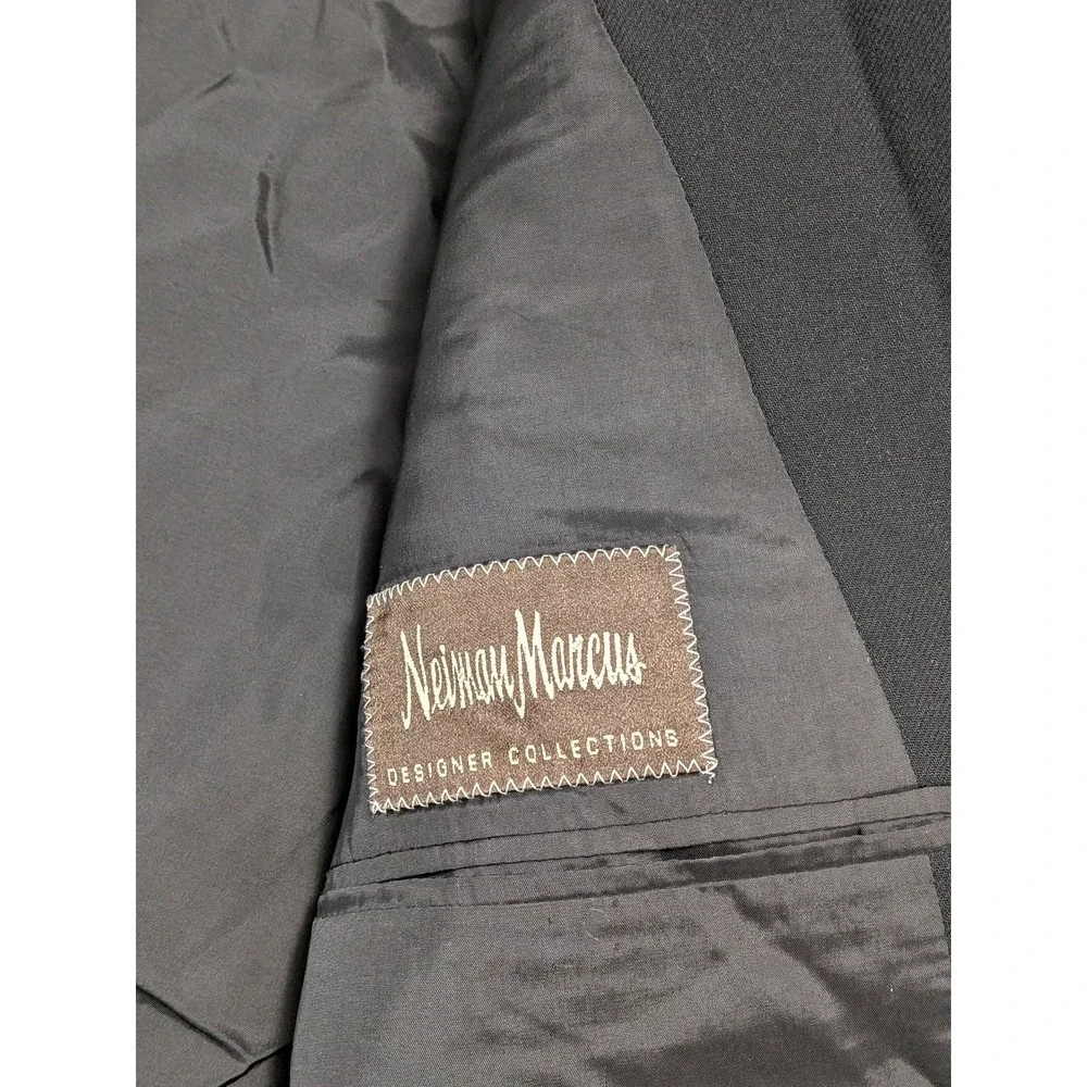 Giorgio Armani Men's Black 44L Suit Jacket Pure Virgin Wool Notch Italian Prom